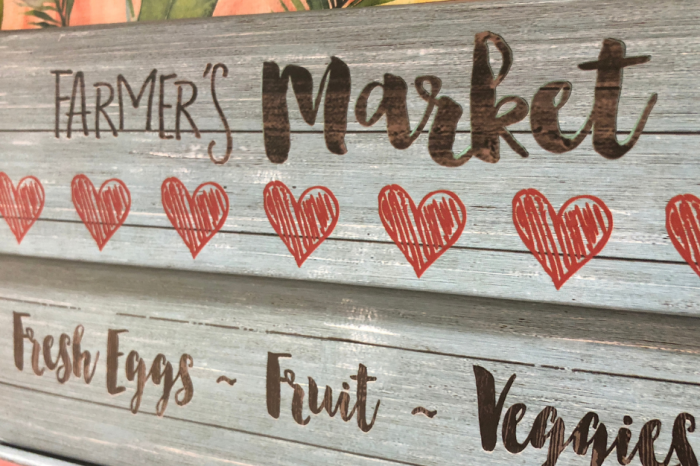 Farmers Market wooden sign