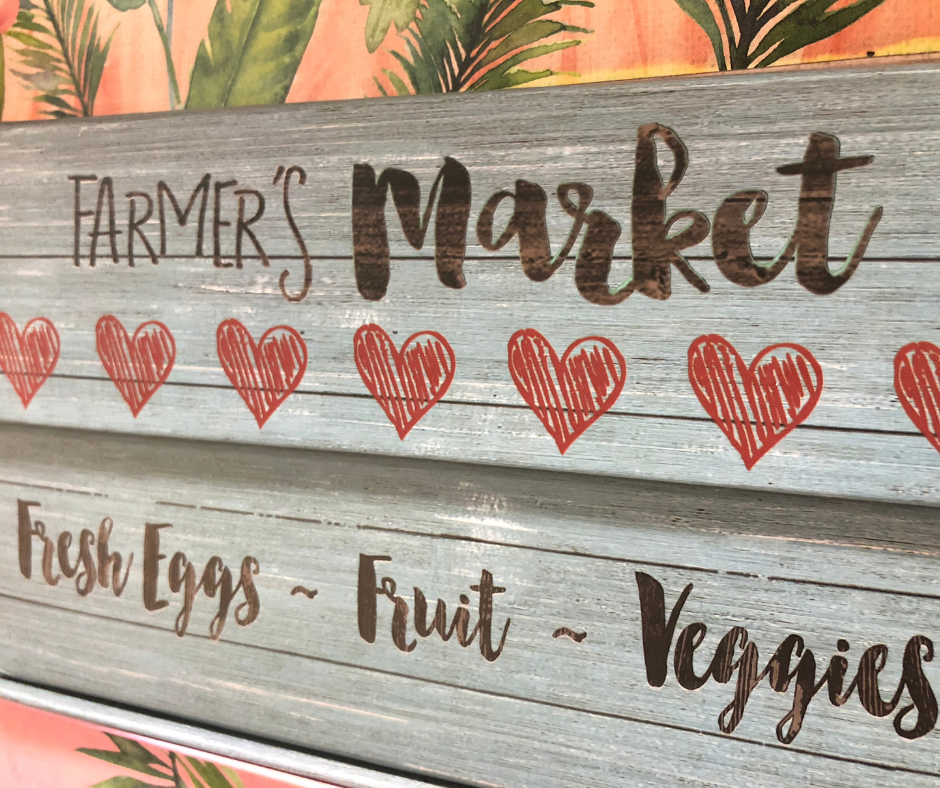 Farmers Market wooden sign