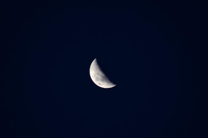 A photo of a crescent moon