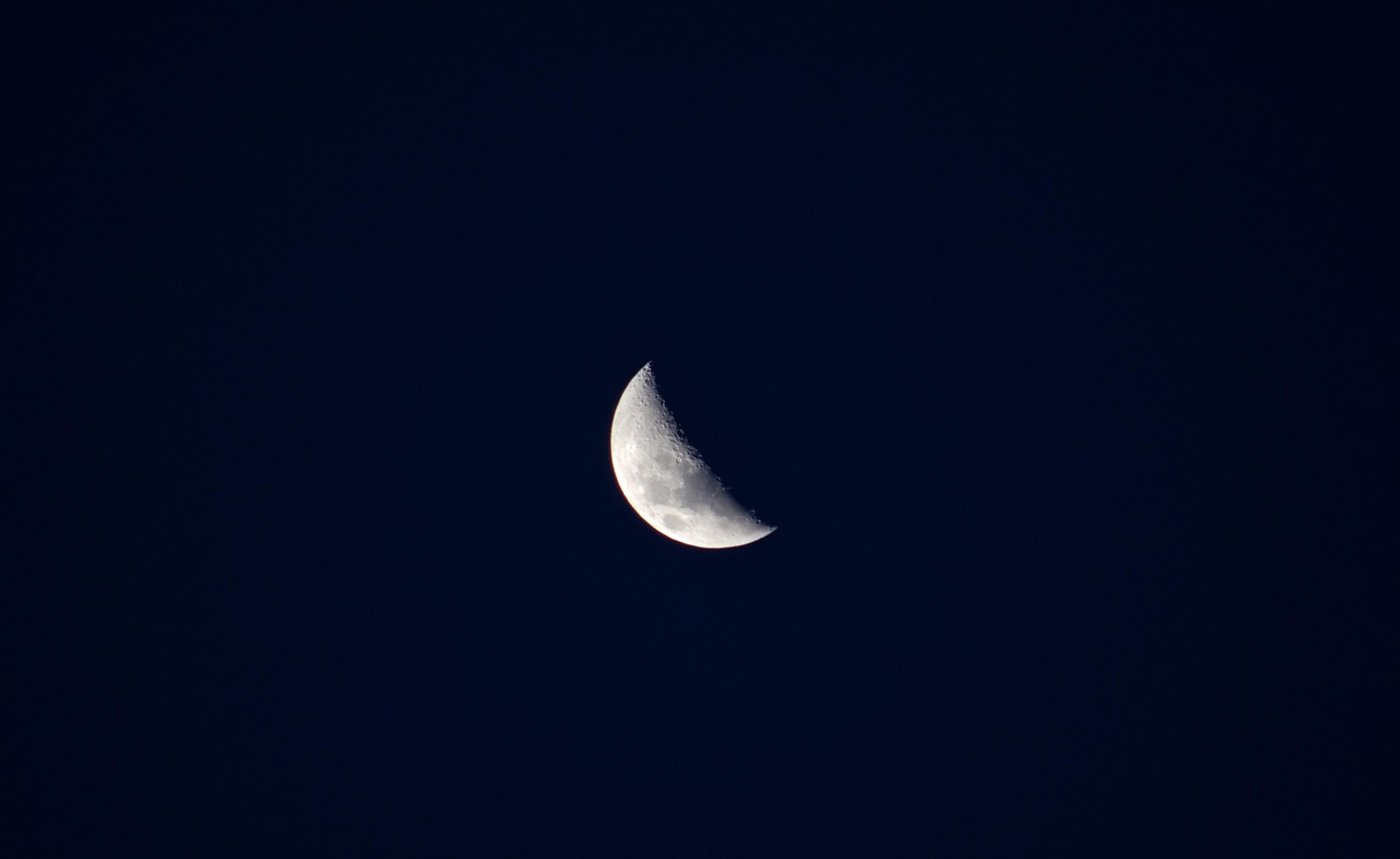 A photo of a crescent moon