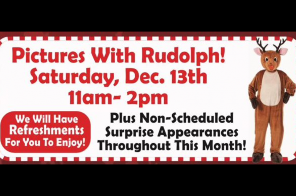 A person wearing a Rudolph the Red Nose Reindeer Costume