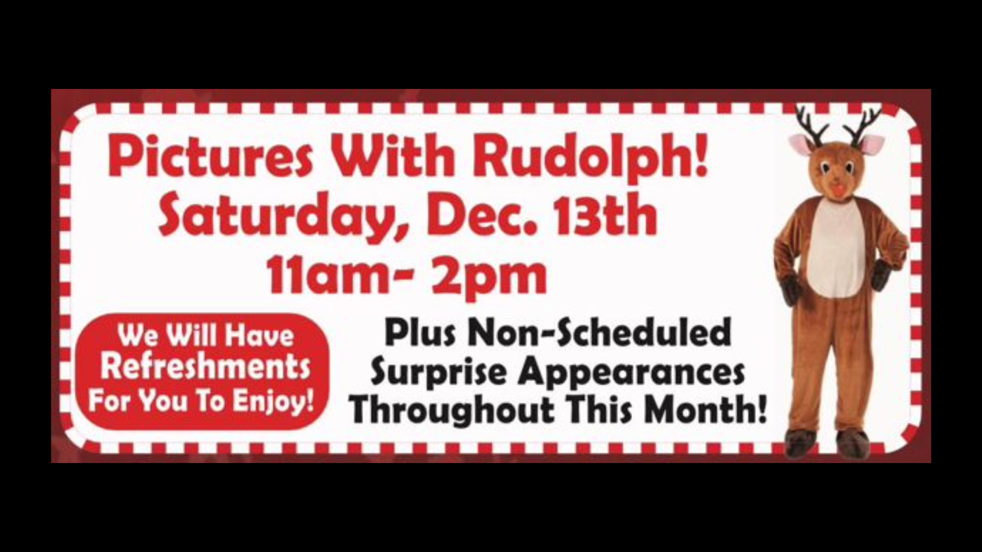 A person wearing a Rudolph the Red Nose Reindeer Costume