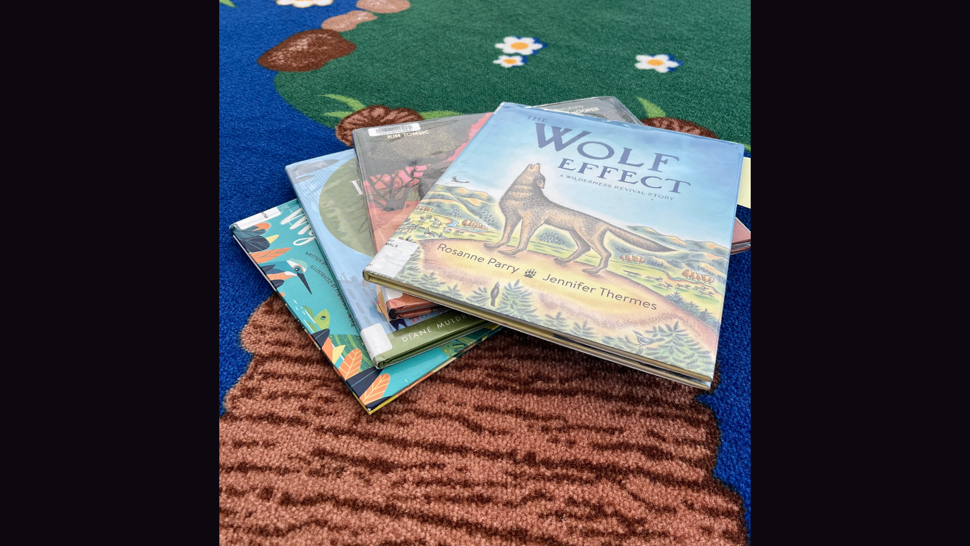 Picture of children's books in a pile